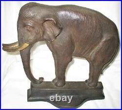 Antique # 7799 Bradley & Hubbard Ct USA Cast Iron Huge Elephant Statue Doorstop
