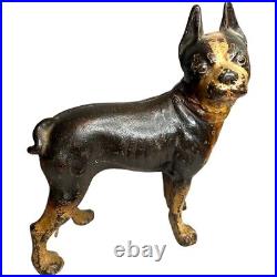 Antique 9 inch tall Cast Iron Boston Terrier Pitbull Frenchie Door Stop