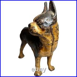 Antique 9 inch tall Cast Iron Boston Terrier Pitbull Frenchie Door Stop