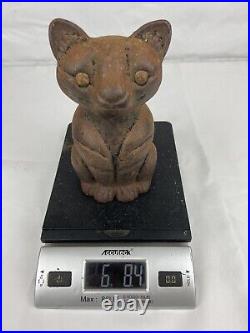 Antique ALBANY FOUNDRY Hubley Cast Iron Sitting CAT 7lb Doorstop Statue 7