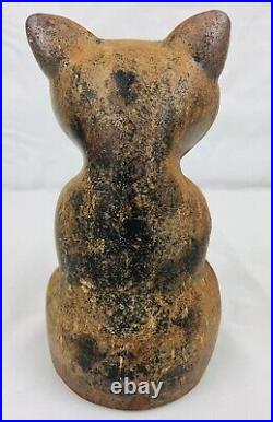 Antique ALBANY FOUNDRY Hubley Cast Iron Sitting CAT 7lb Doorstop Statue 7