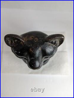 Antique ALBANY FOUNDRY Hubley Cast Iron Sitting CAT Doorstop Statue 7