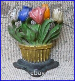 Antique Albany Foundry #148 Tulips Cast Iron Doorstop