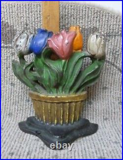 Antique Albany Foundry #148 Tulips Cast Iron Doorstop