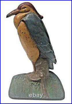 Antique Albany Foundry Blue Heron #83 Cast Iron Door Stop/Bookend