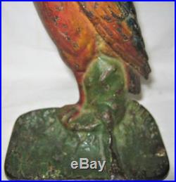 Antique Albany Foundry USA Cast Iron Heron Bird Art Statue Sculpture Doorstop Ny