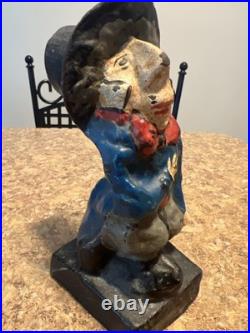 Antique Alice In Wonderland's Mad Hatter Cast Iron Doorstop #666