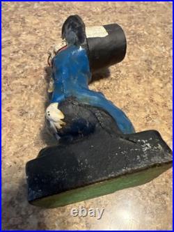 Antique Alice In Wonderland's Mad Hatter Cast Iron Doorstop #666
