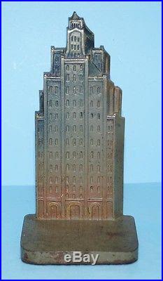 Antique Art Deco Skyscraper New York Cast Iron B&h Doorstop Bradley & Hubbard