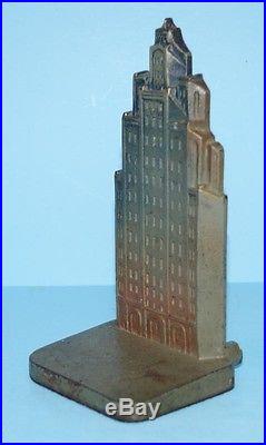 Antique Art Deco Skyscraper New York Cast Iron B&h Doorstop Bradley & Hubbard