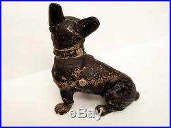 Antique Authentic Hubley Cast Iron French Bulldog Doorstop REDUCED
