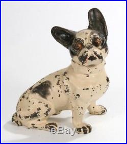 Antique Authentic Hubley Cast Iron French Bulldog Doorstop With Hubley Sticker