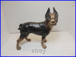 Antique BOSTON TERRIER Bulldog Cast Iron Dog DOORSTOP Vintage