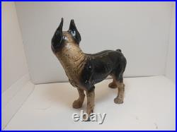 Antique BOSTON TERRIER Bulldog Cast Iron Dog DOORSTOP Vintage