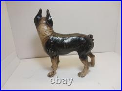 Antique BOSTON TERRIER Bulldog Cast Iron Dog DOORSTOP Vintage
