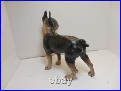 Antique BOSTON TERRIER Bulldog Cast Iron Dog DOORSTOP Vintage