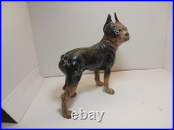 Antique BOSTON TERRIER Bulldog Cast Iron Dog DOORSTOP Vintage