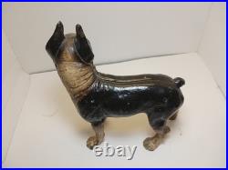 Antique BOSTON TERRIER Bulldog Cast Iron Dog DOORSTOP Vintage