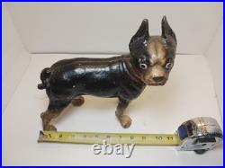 Antique BOSTON TERRIER Bulldog Cast Iron Dog DOORSTOP Vintage
