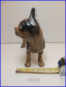 Antique BOSTON TERRIER Bulldog Cast Iron Dog DOORSTOP Vintage