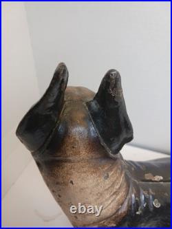Antique BOSTON TERRIER Bulldog Cast Iron Dog DOORSTOP Vintage