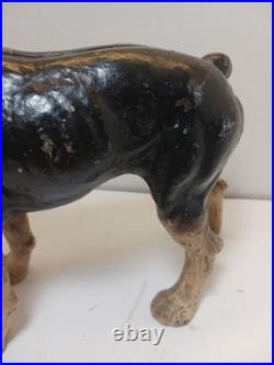 Antique BOSTON TERRIER Bulldog Cast Iron Dog DOORSTOP Vintage
