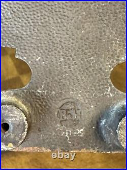 Antique B&H Cast Iron Floral Basket Doorstop 8.5 Tall Original Paint USA