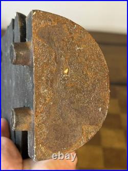 Antique B&H Cast Iron Floral Basket Doorstop 8.5 Tall Original Paint USA