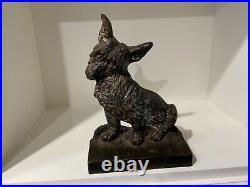 Antique B&h Bradley Hubbard Toto Cairn Terrier Cast Iron Dog Art Statue Doorstop