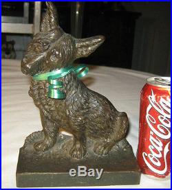 Antique B&h Bradley Hubbard Toto Cairn Terrier Cast Iron Dog Art Statue Doorstop