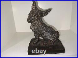 Antique B&h Bradley Hubbard Toto Cairn Terrier Cast Iron Dog Art Statue Doorstop