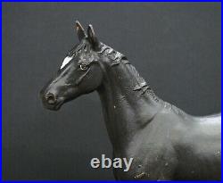 Antique Black Cast Iron Heavy Door Stop Horse, Black Beauty Stallion