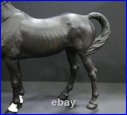 Antique Black Cast Iron Heavy Door Stop Horse, Black Beauty Stallion