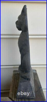 Antique Black Cat Door Stop Cast Iron Figure