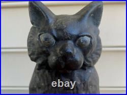 Antique Black Cat Door Stop Cast Iron Figure