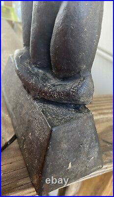 Antique Black Cat Door Stop Cast Iron Figure