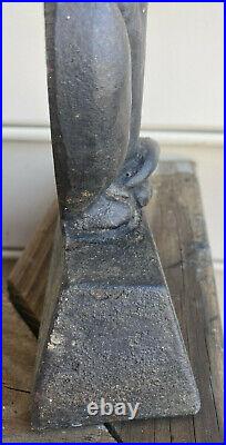 Antique Black Cat Door Stop Cast Iron Figure