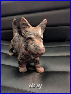 Antique Black Scottish Terrier Cast Iron Doorstop Antique Black Scottish Terrier Cast Iron Doorstop