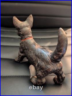 Antique Black Scottish Terrier Cast Iron Doorstop