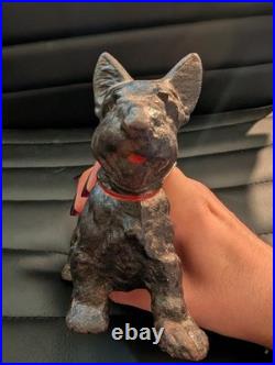 Antique Black Scottish Terrier Cast Iron Doorstop