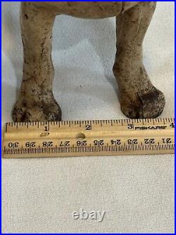 Antique Black & White Cast Iron Boston Terrier Doorstop Early 1900s
