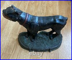 Antique Boston Terrier Dog Cast Iron Doorstop (Very Rare)