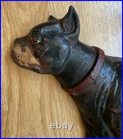 Antique Boston Terrier Dog Cast Iron Doorstop (Very Rare)