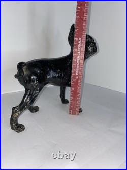 Antique Boxer Terrier Bull Dog Doorstop Metal Cast Iron Statue All Original