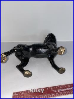 Antique Boxer Terrier Bull Dog Doorstop Metal Cast Iron Statue All Original