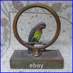 Antique Bradley & Hubbard #7814 Parrot in Ring Cast Iron Doorstop B&H Antique Bradley & Hubbard #7814 Parrot in Ring Cast Iron Doorstop B&H