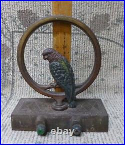 Antique Bradley & Hubbard #7814 Parrot in Ring Cast Iron Doorstop B&H Antique Bradley & Hubbard #7814 Parrot in Ring Cast Iron Doorstop B&H