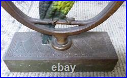 Antique Bradley & Hubbard #7814 Parrot in Ring Cast Iron Doorstop B&H Antique Bradley & Hubbard #7814 Parrot in Ring Cast Iron Doorstop B&H