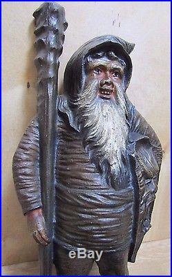 Antique Bradley & Hubbard Cast Iron Warrior Gnome Elf Man Krampus Doorstop B&H