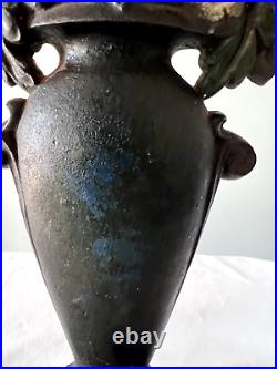 Antique Bradley & Hubbard Tall Urn with Flowers Cast Iron Door Stop